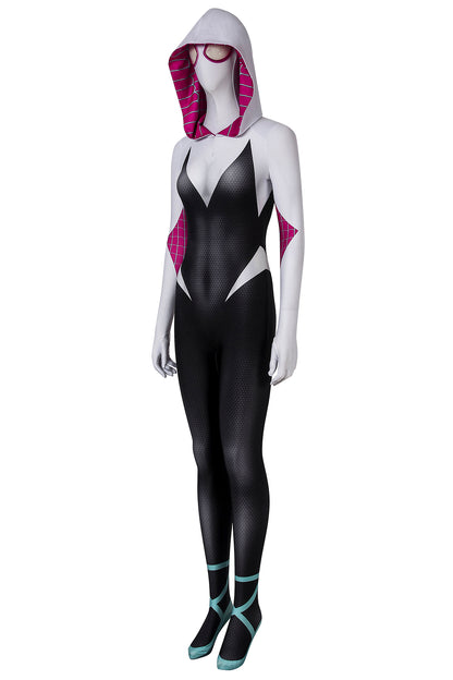 Spider-Man: Into the Spider-Verse Gwen Stacy Jumpsuit Cosplay Costume for Halloween