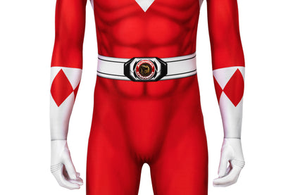 Mighty Morphin Power Rangers Red Ranger Jumpsuit Cosplay Costume for Halloween