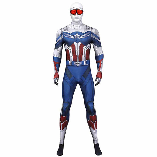 The Falcon and The Winter Soldier Sam Wilson New Captain America Jumpsuit Cosplay Costume for Halloween