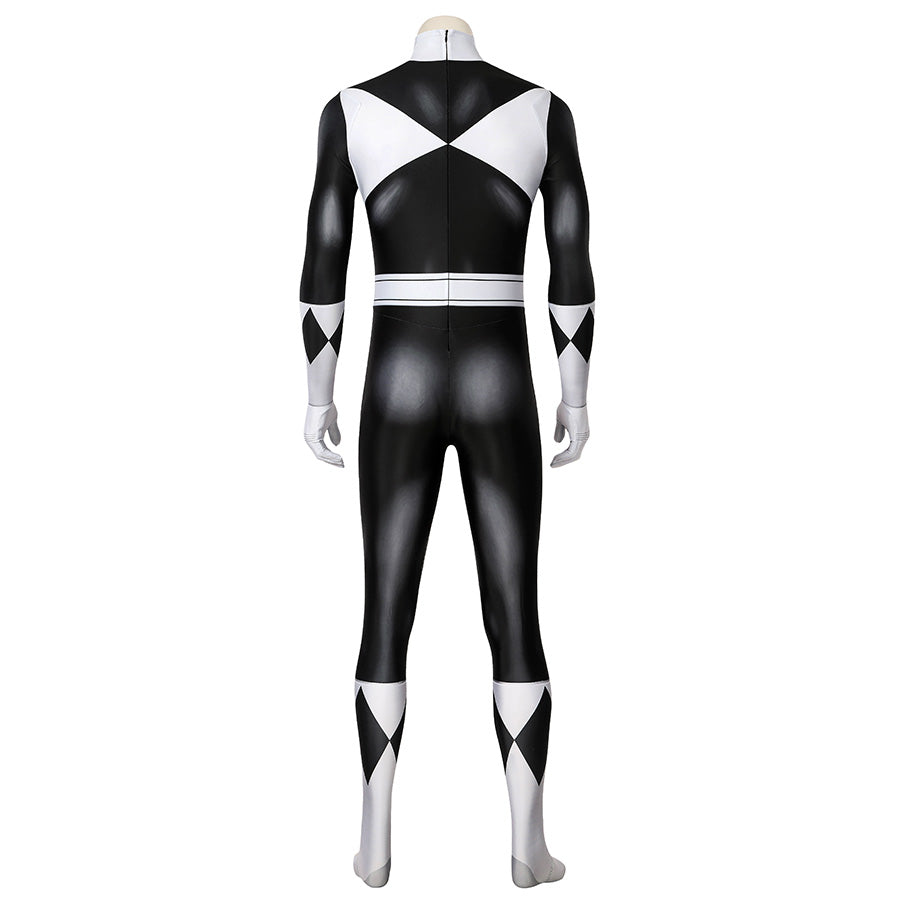 Mighty Morphin Power Rangers Black Ranger Jumpsuit Cosplay Costume for Halloween