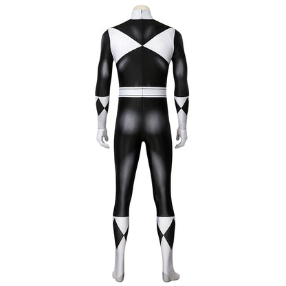 Mighty Morphin Power Rangers Black Ranger Jumpsuit Cosplay Costume for Halloween