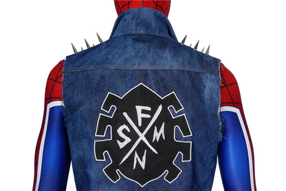 Spider-Man PS4 Spider-Punk Jumpsuit Cosplay Costume for Halloween