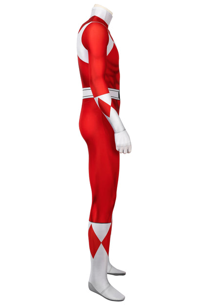 Mighty Morphin Power Rangers Red Ranger Jumpsuit Cosplay Costume for Halloween