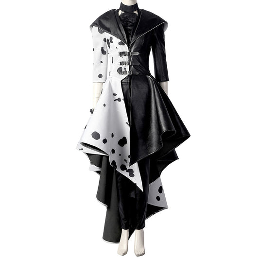 Cruella De Vil Cruella Cosplay Costume Full Set for Halloween