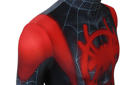 Spider-Man: Into the Spider-Verse Miles Morales Jumpsuit Cosplay Costume Outfit for Halloween