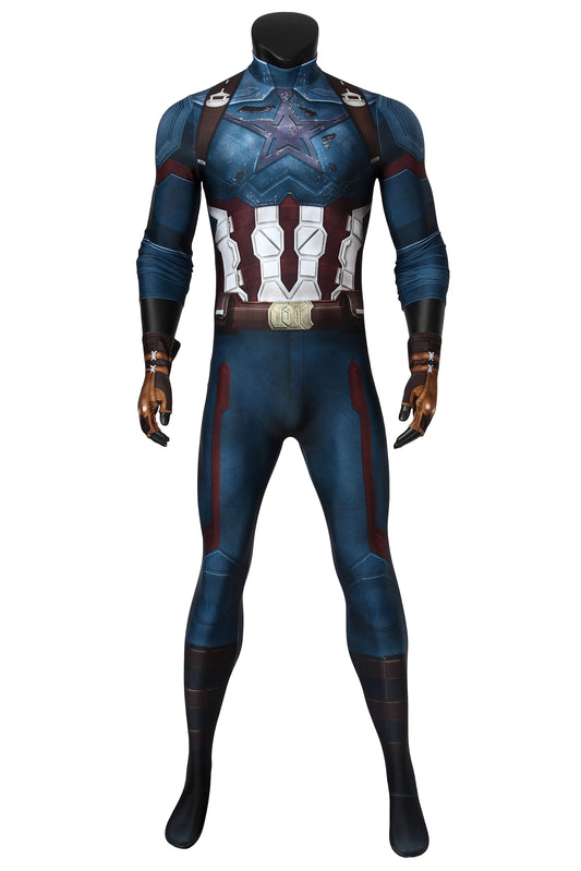 Avengers: Infinity War Captain America Steven Rogers Jumpsuit Cosplay Costume for Halloween