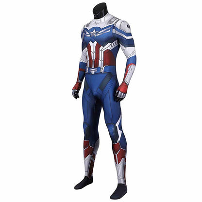 The Falcon and The Winter Soldier Sam Wilson New Captain America Jumpsuit Cosplay Costume for Halloween