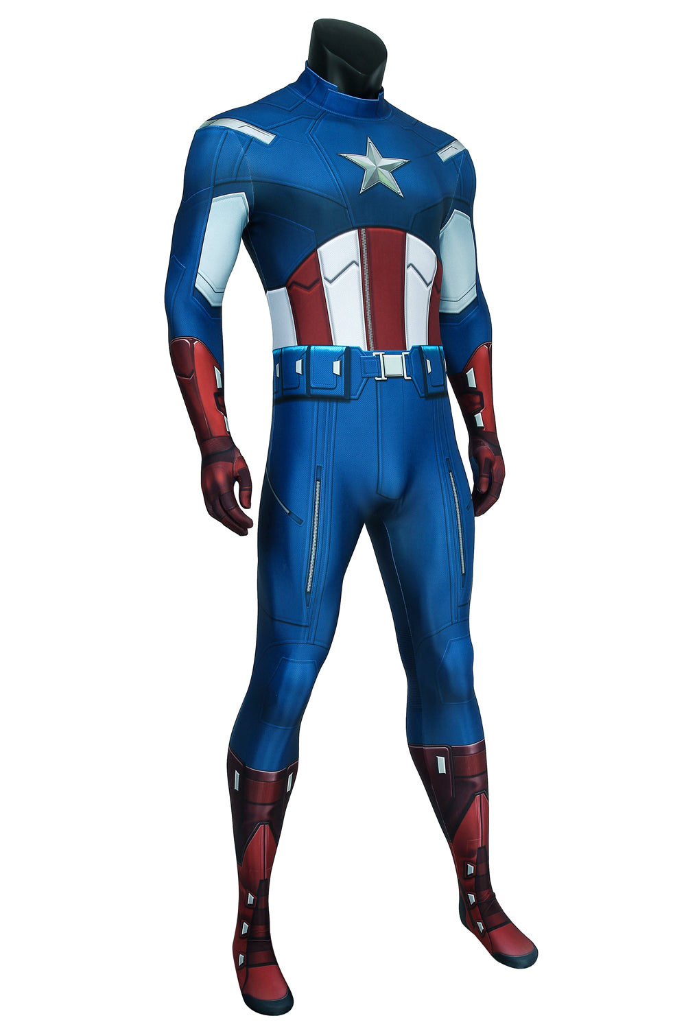 The Avengers 1 Captain America Steve Rogers Jumpsuit Cosplay Costume for Halloween