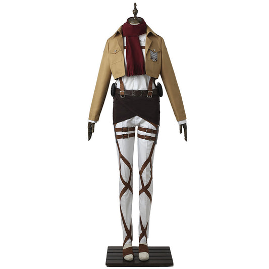 Attack on Titan Mikasa Ackerman Training Corps Cosplay Costume Suit for Halloween