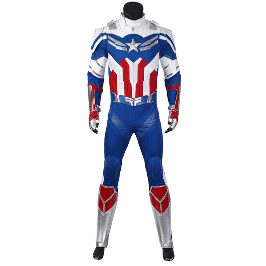 The Falcon and the Winter Soldier Captain America Sam Wilson Jumpsuit Cosplay Costume Full Set for Halloween