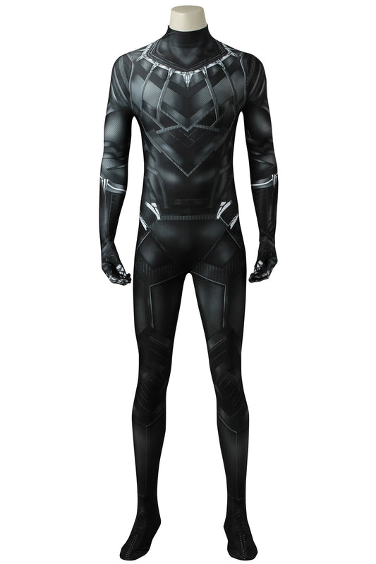 Captain America 3 Civil War Black Panther T'Challa Jumpsuit Cosplay Costume for Halloween